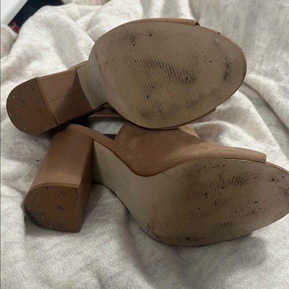 Steve Madden Tan Peep-Toe Heeled Boots - Picture 3 of 4